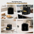 thumbnail image 2 of Air Fryer with 3.5 Qt Basket, Compact Hot Air Cooker for Small Kitchens, Black Countertop, 2 of 10