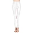 thumbnail image 3 of Gyexs High Waist Shiny Yoga Pants for Women, Stretchable Leather Leggings, Activewear for Workouts and Fitness (White, Size XL), 3 of 6