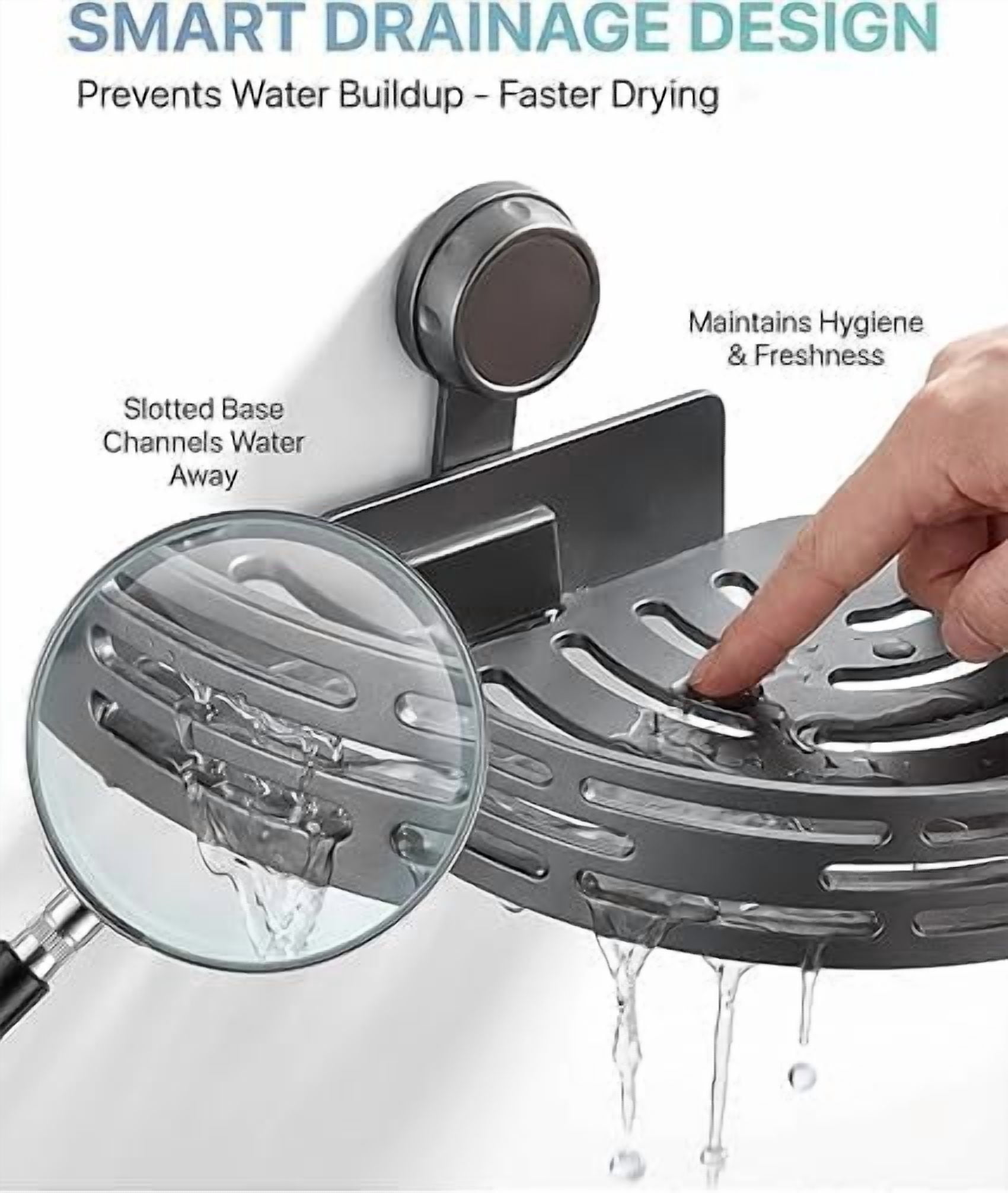 2026 New Suction Cup Corner Shower Shelf, No-Drill Bathroom Corner Shelf Strong, Waterproof Suction Cup, Bathroom Organizers and Storage Countertop for Bathroom Kitchen (Black+Grey)