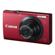 Canon PowerShot A3400 IS - Mother's Day Gift Bundle - digital camera - compact - 16.0 MP - 720p - 5x optical zoom - red