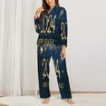 thumbnail image 3 of Junzan Happy New Year 2024 (3) Print Womens Pajama Sets,Long Sleeve Button Down For Women Pjs 2 Piece, 3 of 9