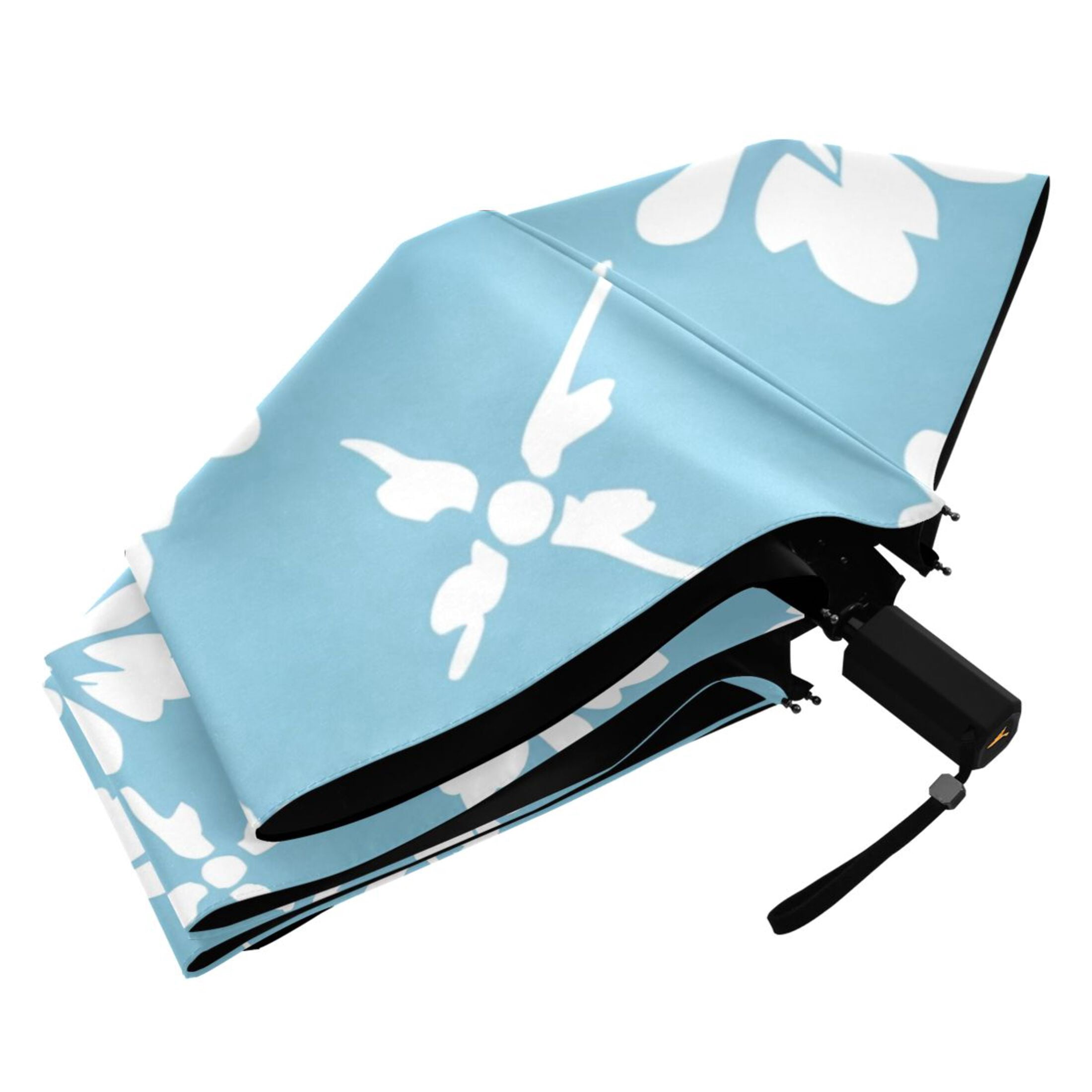 ALAZA Flowers Checkered Grid UPF 50+ Compact Folding Umbrella for Rain Travel Umbrella Packable