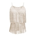 thumbnail image 4 of RUTAYY Women's Tank Tops Boho Fringe Tops Lightweight V-Neck Sleeveless Camisole Summer Casual Daily Wear Vacation Travel Vest, 4 of 5