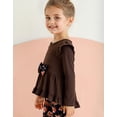 thumbnail image 5 of Lanbubble 1-5Y Toddler Girl 2-Piece Outfits Set Long Sleeve Ruffle Hem Top Floral Pants Fall Winter Kids Girl Clothes, 5 of 10
