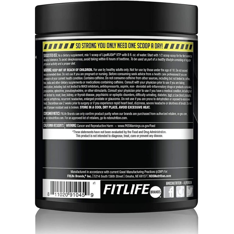 NDS Nutrition LipoRush XTP Thermogenic Fat Burner with L-Carnitine -  Energy, Focus, and Appetite Control - Extreme Thermogenic Fat Burning  Powder Weight Loss - Blue Berry Snow Cone (45 Servings) - Walmart.com