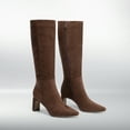 thumbnail image 7 of BURUDANI Women Chunky Block-Heel Square-Toe Knee-High Tall Boots Side-Zip Fashion Boots, 7 of 7