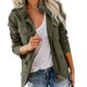 thumbnail image 1 of brillar Chaqueta con múltiples bolsillos y cremallera holgada unicolor para mujer, 1 of 5