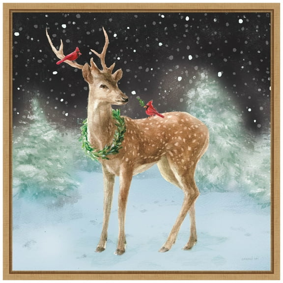 Amanti Art Woodland Celebration III Black Framed Canvas Wall Art Print