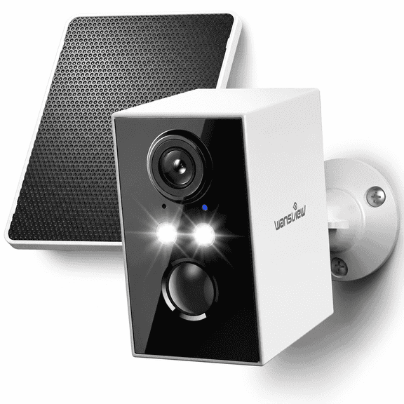 WANSVIEW 2K Outdoor Security Camera, IP65 Solar Camera Security Outside, Wireless Security Cameras WiFi Outdoor with AI Human Detection, Color Night Vision