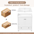 thumbnail image 4 of 30" Bathroom Vanity with Sink, Bathroom Storage Cabinet with Doors and Shelf, Modern Wood Cabinet Basin Vessel Sink Set, Solid Frame, Ceramic Sink (White with Sink), 4 of 10