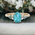 thumbnail image 4 of STERLING MINIMALIST 1.5ct Oval Turquoise Engagement Ring, Natural Moss Agate Bridal Ring, Diamond Promise Ring For Her, Christmas Gifts, December Birthstone, 4 of 5