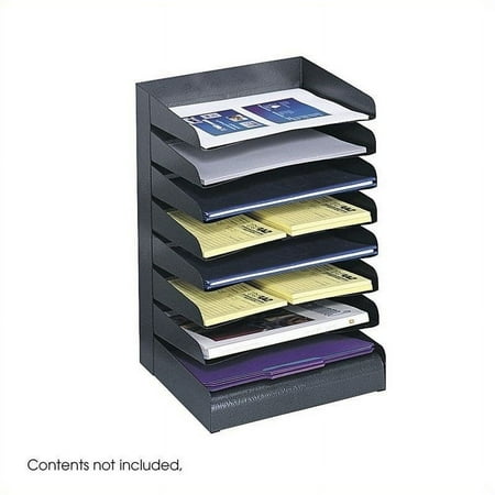 UPC: 0073555312928 | Safco Black Eight Tier Steel Desk Tray