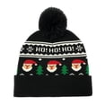 thumbnail image 1 of Unisex Navidad Papá Noel Patrón De Copo De Nieve Invierno Cálido Gorro De Punto Sombrero De Bulbo De Pelo Bufanda Larga De Navidad Yuarrent AP007676-02, 1 of 6