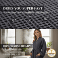 thumbnail image 3 of Lotus Linen Waffle Weave Robes for Women - Quick Dry Spa Bathrobe,  Dark Gray XL, 3 of 7