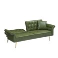thumbnail image 5 of Mitinya Polyurethane Modern Leather Futon Sofa, Green, 5 of 7
