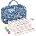 thumbnail image 4 of American Mahjong Tile Set,166 Tiles White Pink Acrylic Carving Tiles,Mahjong Game Set with Portable Travel case (Racks Not Included), 4 of 9