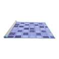 thumbnail image 2 of Ahgly Company Machine Washable Indoor Square Checkered Blue Modern Area Rugs, 8' Square, 2 of 4