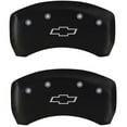 thumbnail image 2 of MGP 4 Caliper Covers Engraved Front & Rear Bowtie Matte Black finish silver ch, 2 of 2