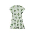 thumbnail image 4 of CCRFTGI Girls Polo Dress Size 7-8 Short Sleeve Uniform Casual Bow Print Pleated Flare Skater Polo Dresses Summer Button Collared Pique Polo Dress Light Green 9-10 Years, 4 of 5