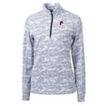 thumbnail image 2 of Women's Cutter & Buck Gray Philadelphia Phillies Cooperstown Collection Traverse Camo Print Stretch Quarter-Zip Top, 2 of 3