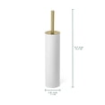 thumbnail image 3 of Acento Slim Round Holder, 8 x 8 x 44.5 cm Metal Removable Plastic Liner Tall Toilet Brush in Matte White Gold, 3 of 10