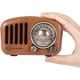 thumbnail image 1 of Pequeña radio clásica retro de madera, radio portátil con altavoz Bluetooth, batería recargable de radio nostálgica (madera de cerezo) JAMW Sencillez, 1 of 5