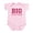 Petal Pink, variant on CafePress - Big Sister Varsity Infant Bodysuit - Baby Light Bodysuit, Size Newborn - 24 Months