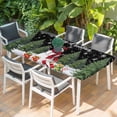 thumbnail image 2 of Black Christmas Table Cloths for 6 Foot Rectangle Tables, Snowman Xmas Tree Snowflake Winter Gifts Patio Waterproof Elastic Fitted Tablecloths, Washable Rectangular Table Cover for Camping, 2 of 8