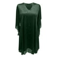 thumbnail image 5 of QHFBli Robe Mini Pailletée pour Femmes Col Montant Manches Cape Cocktail Scintillante Élégante Robes Invité de Mariage Soirée, 5 of 5