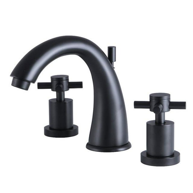 Kingston Brass KS2960DX Robinet de Toilette 8 Pouces Moderne - Noir Mat