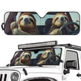 thumbnail image 2 of XYZCANDO Funny Sloth Windshield Sun Shade Sun Visor Windshield Shade Blocks UV Rays Compatible with 2007-2024 Wrangler Rubicon Sahara TJ JK JKU 2 & 4 Door Shades Heat Shield, 2 of 7