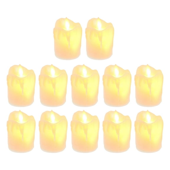 Raindrops  12 Pcs LED Candle Light for Decoration Tea Lights with Remote Control Simulated