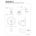 thumbnail image 2 of Kingston Brass KB3638HLT Tub and Shower Trim Only, Brushed Nickel, 2 of 2
