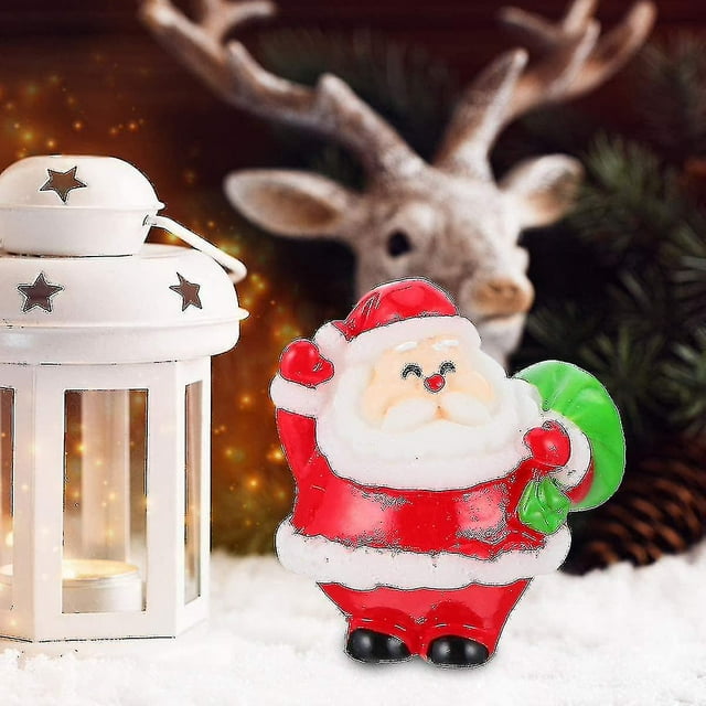 Navidad miniatura creativo micro paisaje ornamento decoración navideña 4 piezas rojo