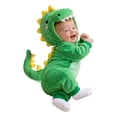 thumbnail image 4 of GiLiling Baby Plush Halloween Dinosaur Winter Jumpsuit with Tail, Attached Tail, Front Zipper, Kids Halloween Holiday Party Wear (Green-B, 3-6 Months), 4 of 9