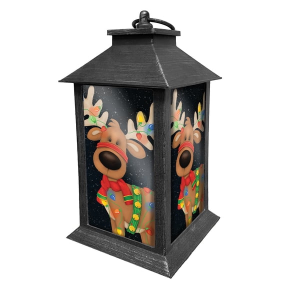 Briarwood Lane Christmas Lantern 13.5" x 5.5" x 5.5" Reindeer in Lights For Christmas Lantern