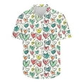 thumbnail image 2 of BiZtdJrK Sales For Today On Walmart Short Sleeve Button Down Men, 2025 Valentine's Day Clothes Fashion Graphic Dressy Turndown Collar T-Shirt Holiday Beach Blouses Multicolor 5XL, 2 of 6