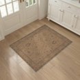 thumbnail image 3 of ODIKA 3'x5' Washable Throw Rug Stain Resistant, Low Profile, Non-Slip Warm Beige Elegance with Timeless Floral Motifs Intricate Border and Symmetrical Design for Entryway, Kitchen, Mudroom, 3 of 7