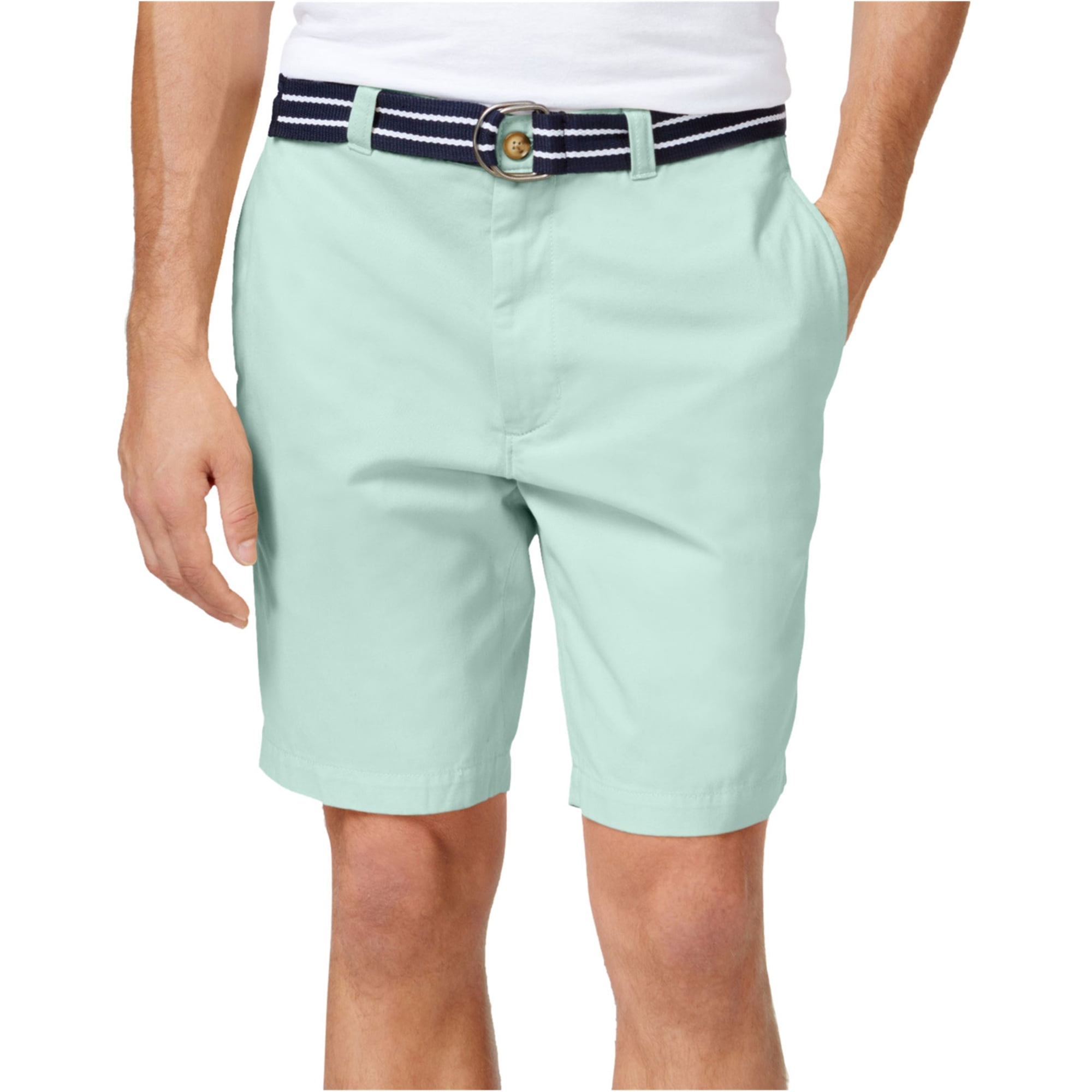Size 34 or 36 $46.00 Club Room Men Estate Flat-Front Shorts with Belt 9" Inseam 