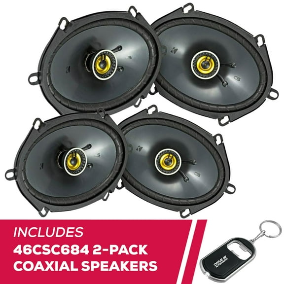New Kicker 2 Pairs Of 46CSC684 CS Series 6"x8" 2-Way Coaxial Speakers with 225W Peak