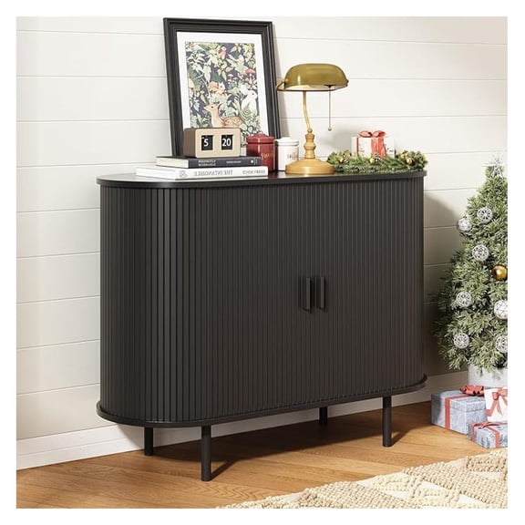 Sideboard Buffet Cabinet with Storage, 40" Storage Cabinet with Sliding Door & Adjustable Shelf, Modern Accent Coffee Bar Console Table for Kitchen, Entryway, Black