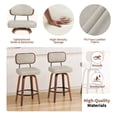 thumbnail image 6 of ClinQ 26 inch Swivel Counter Height Bar Stools Set of 1, Faux Leather Seat with Back, Walnut Bentwood Legs and Metal Footrest, Grey, 6 of 11