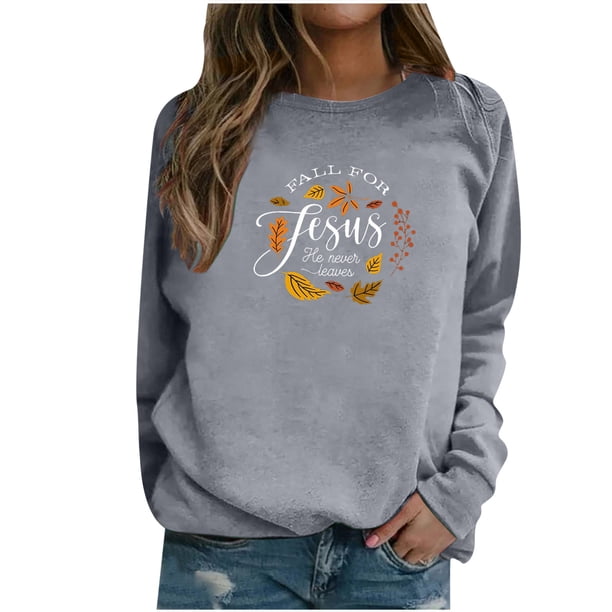 Sudaderas de Acción de Gracias Para Mujer, Jersey Con Estampado de Moda, Blusa Cómoda de Manga Larga Odeerbi ODB204606