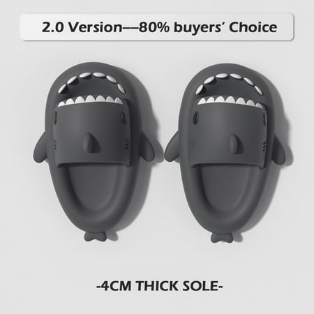 

QWZNDZGR 2022 New Summer Slippers Lovely Shark Shape Slides Outdoor Women Kids Children Flip Flops Men Couples Cartoon EVA Shark Slippers