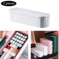 thumbnail image 6 of 2Pcs 5 Grids Box with Cover Drawer Dividers -Saving for Desktop Wardrobe Towels White, 6 of 8
