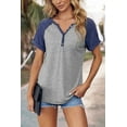 thumbnail image 5 of IWEMEK Womens Shirt Casual Trendy Comfort Colors Tops for Women Color Block Workout Baggy Tshirt Breathable Grey Tee, 5 of 6