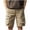 Khaki, variant on UVEASISHA Ripstop Cotton Cargo Shorts for Men Summer Outdoor Hiking Shorts Elastic Waist Drawstring Short Pants with Multi Pockets Army Green XXL