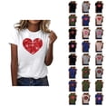 thumbnail image 1 of T-shirts pour Femmes de la Saint-Valentin 2026 Mode Manches Courtes Col Rond avec Cœur Graphique, 1 of 4