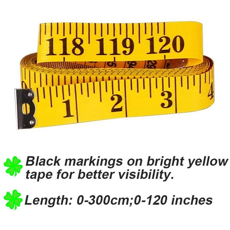 120 Inches/300cm Soft Tape Measure, Pocket Measuring Tape for Sewing Tailor  Cloth Body Measurement, Yellow 2-Pack
