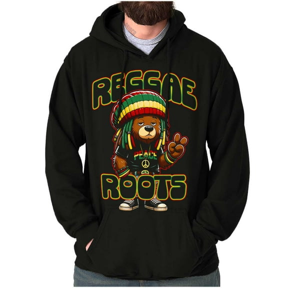 Reggae Roots Rastafari Teddy Bear Hoodie Sweatshirt Women Men Brisco Brands S